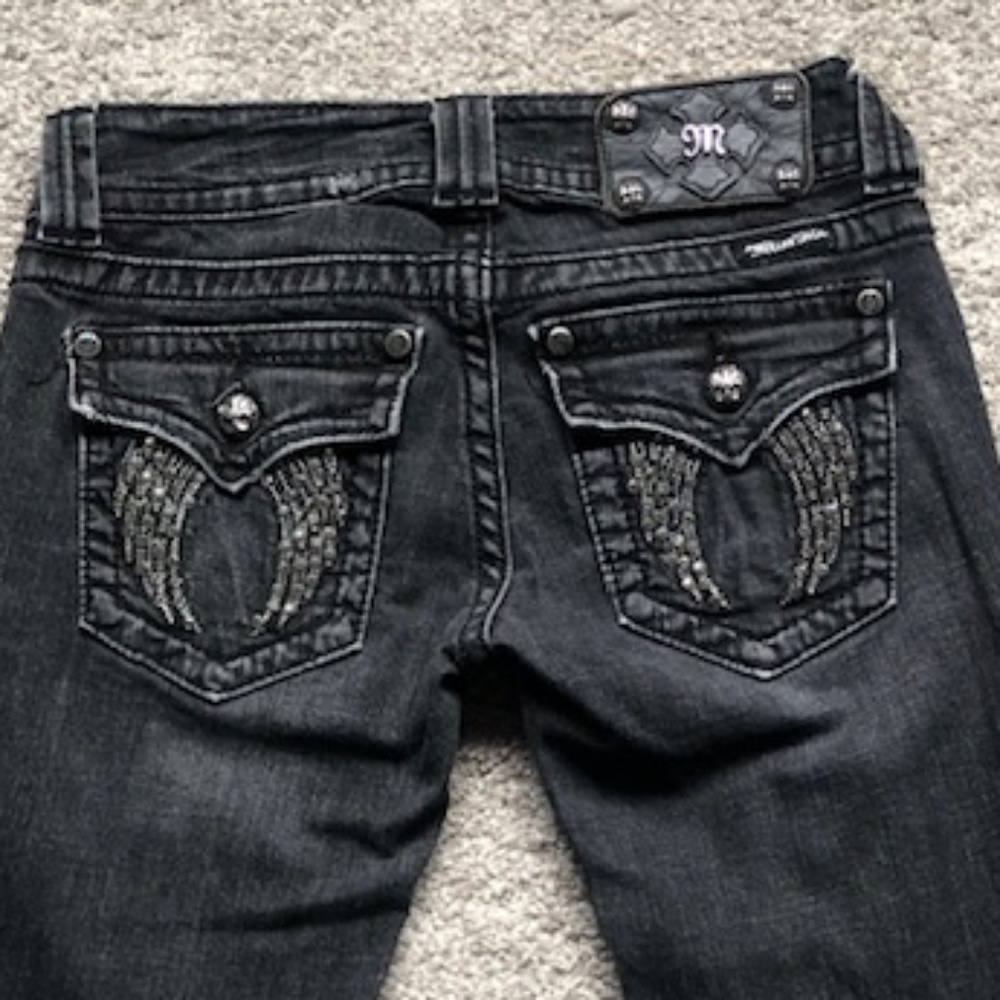 Miss Me Rare Black Embellished Skinny Jeans Size 25